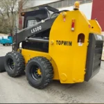 compact hydraulic skid steer loader with auger attachments banner 1