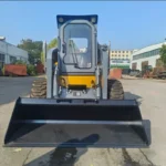 compact hydraulic skid steer loader with auger attachments banner 3