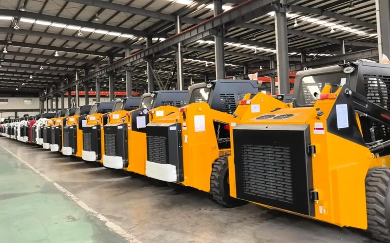 Compact Hydraulic Skid Steer Loader with Auger Attachments