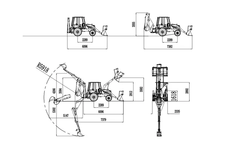 New 4WD Mini Wheel Backhoe Loader Model 388